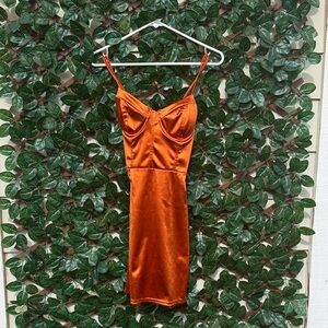 Better Be Radiant Orange Satin Dress